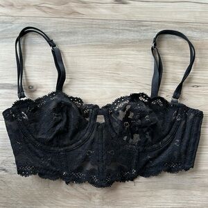 Fleur du Mal Charlotte Longline Bra (32B, black)